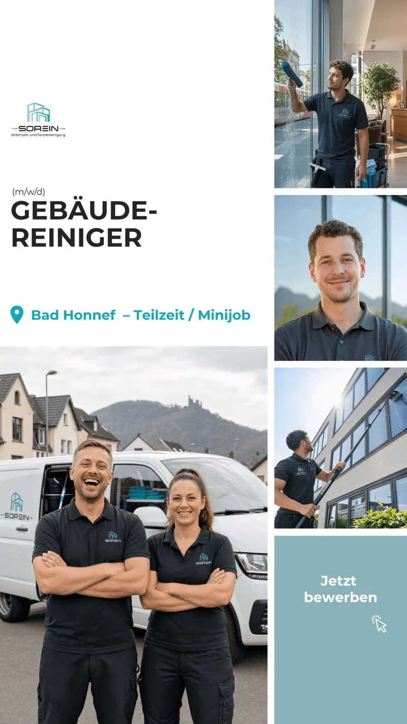 Recruiting-Anzeige Gebäudereiniger Sorein